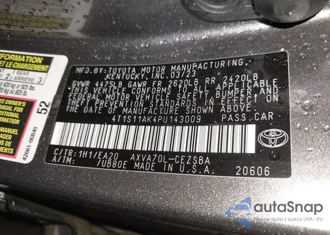 2023 Toyota Camry Se из США, поврежденный, VIN 4T1S11AK4PU143009